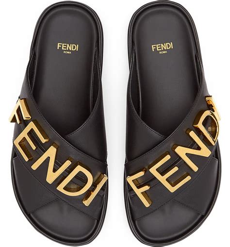 fendi logo buckle slide|fendi women's slides.